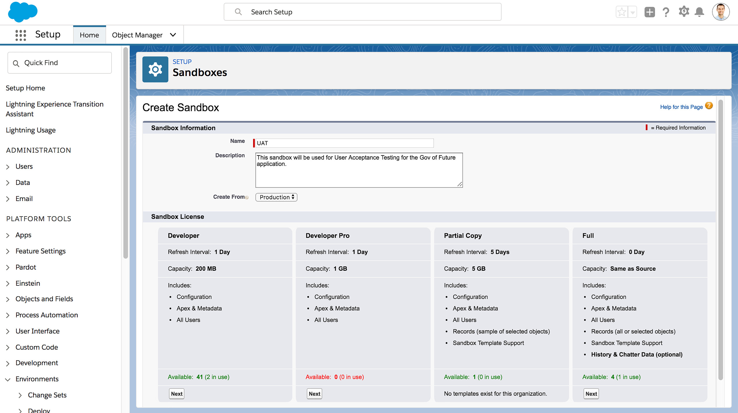 Salesforce Sandbox